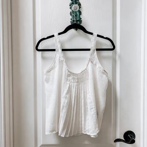 Abercrombie & Fitch White Blousy Lace Tank Top